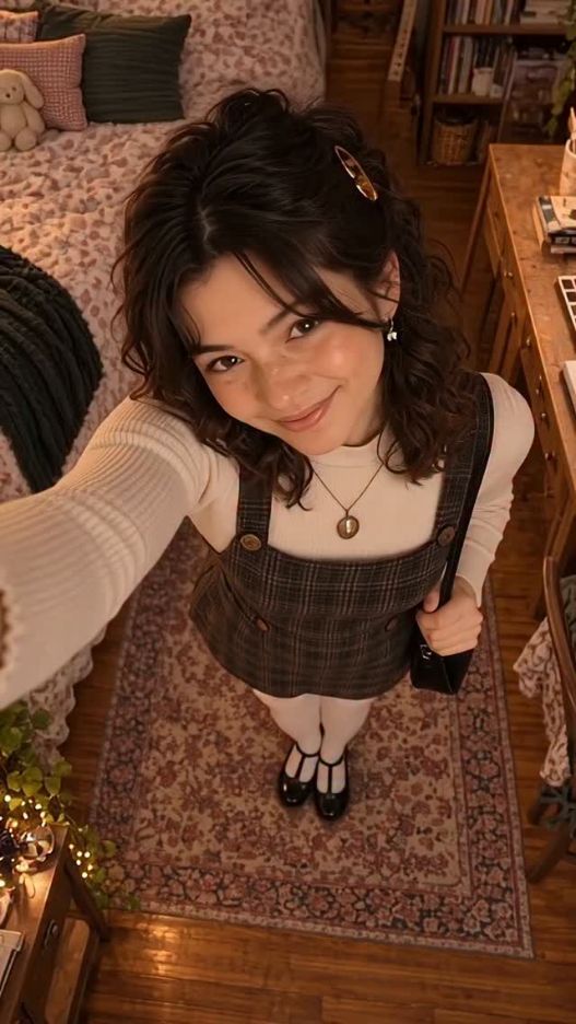 Zoey's Tuesday morning fit check with white thigh-high stockings